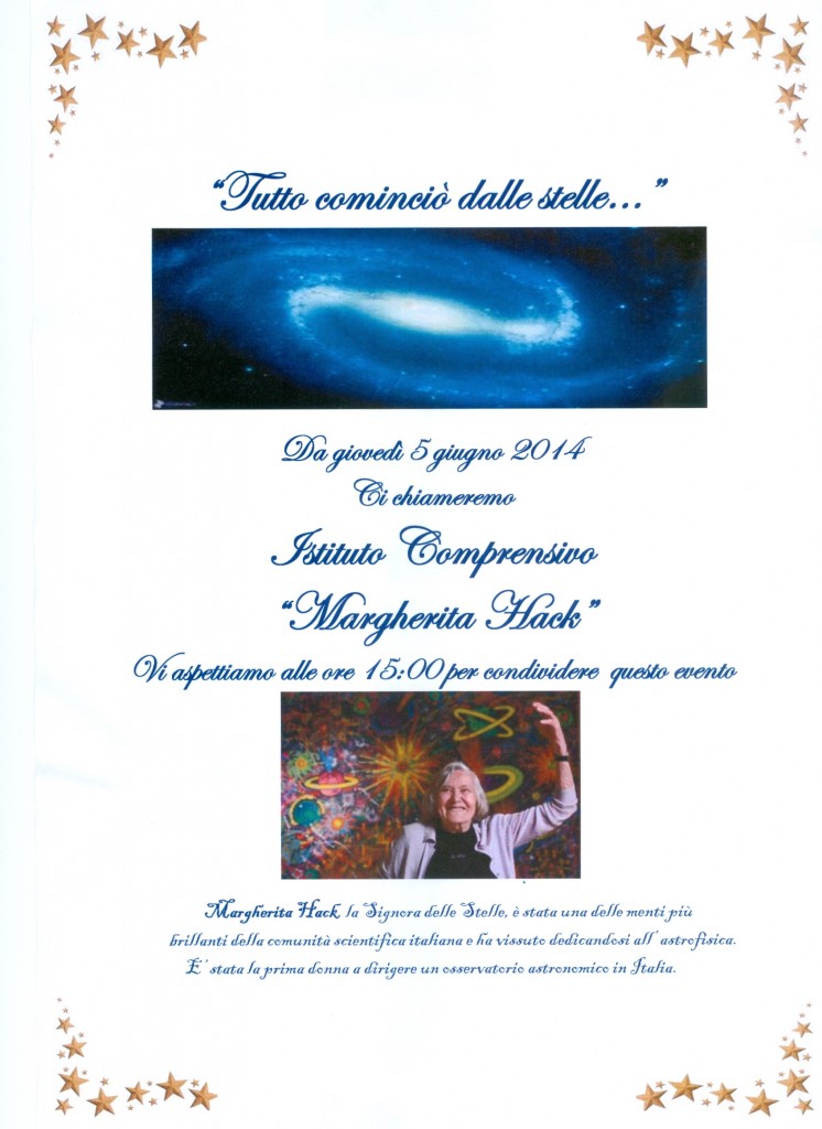 Locandina M.Hack 5 giugno